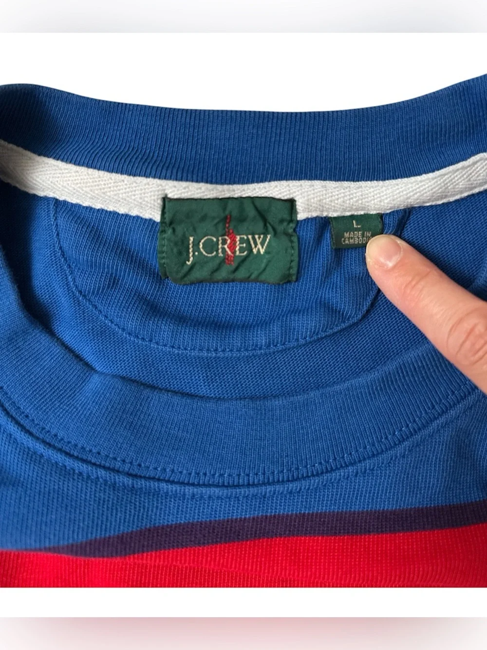 J. Crew Oarsman Rugby Striped Long Sleeve Elbow Patch